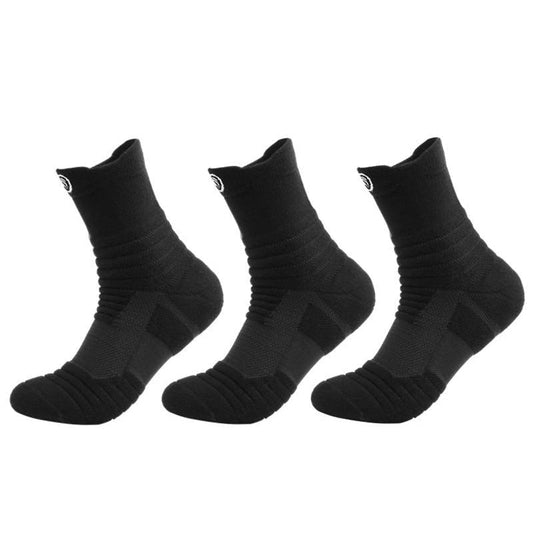 Schwarze atmungsaktive Crew-Socken OrthoHike – 3er-Pack