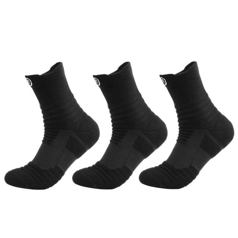 Schwarze atmungsaktive Crew-Socken OrthoHike – 3er-Pack
